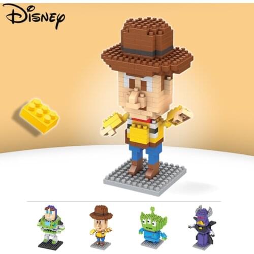 Disney Toy Story DIY Building Blocks Sheriff Woody Buzz Lightyear Alien Diamond Bricks Montessori Color Shape Early Learning Aid