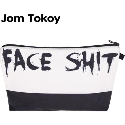 Jom Tokoy cosmetic organizer bag Face Shit 3D Printing Cosmetic Bag Fashion Women Brand makeup bag