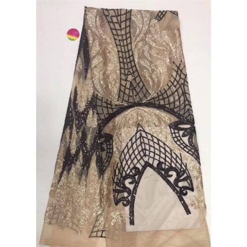 Pretty sequins BZL-8.0205 fashionable sequins tulle embroidery french net lace fabric for party dress
