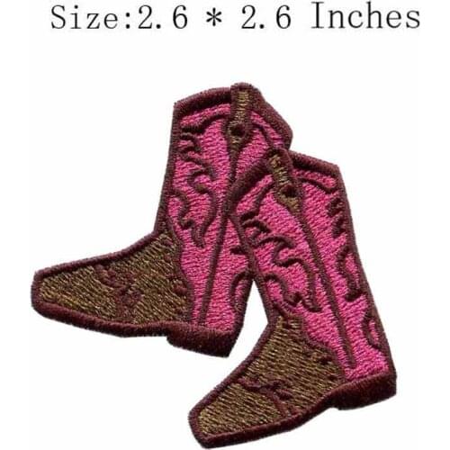 Red shoes 2.6"wide embroidery for iron on patch/sewing/fashion