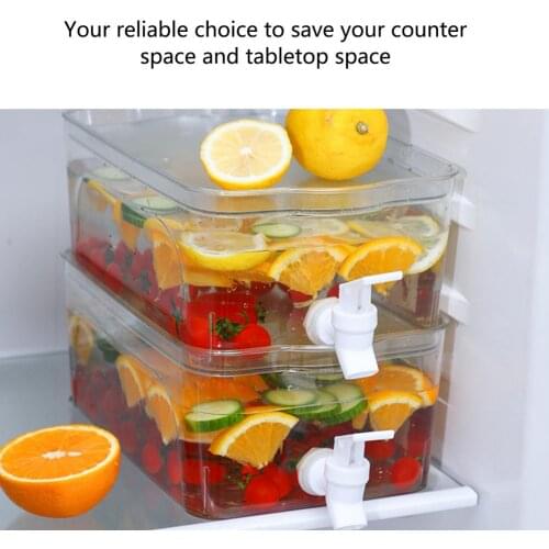 Jug With Tap Cold Water Container Bottle Tap Dispenser Kettle Lemonade With Tap Dispenser For Beverage For Kitchen Refrigerator