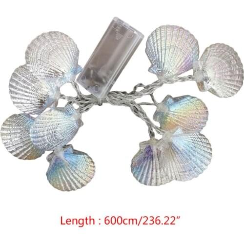 Seashell Starfish Conch Light String LED 3000K Warm White Garland Lights
