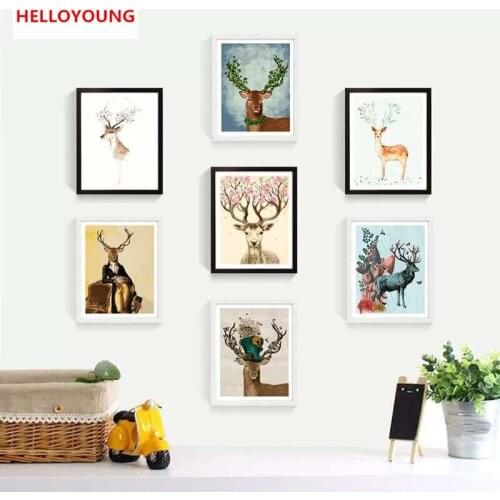 Cartoon Deer Fox Lion Bear Owl Dream Animal 5D Diamond Embroidery Diy Diamond Painting Mosaic Full Round Drill Kids Room Decor
