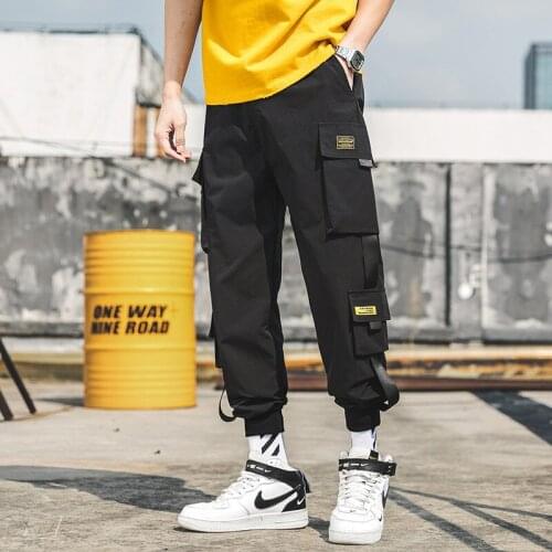 Man Harem New Pants Joggers Cargo Multi-Pocket Casual S-5XL Pants Men Hop Hip Ribbons Sweatpants Mens Streetwear Pants Hop Jogg