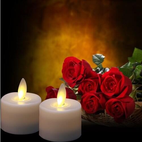 6-pcs or12-pcs Set Electronic Candles Warm Led Flickering Flameless Battery Operated Dancing Flame Household Tea Light Fake C