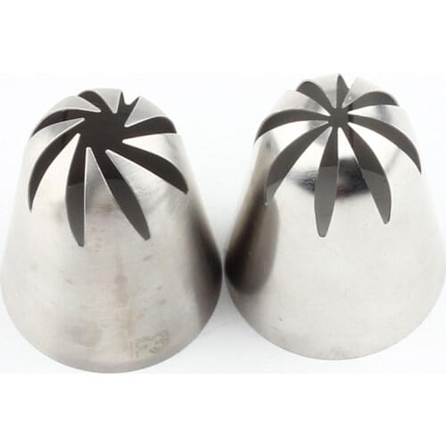 Russian Tips Pastry Large Size 2 Pcs Cream Steel Stainless Nozzle Icing Piping Set Decorating Cupcake Cakes Baking Tools