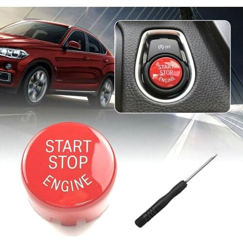 Car Start Stop Engine Switch Button Cover for BMW F/G Switch Buttons Trim for BMW F20 F30 F10 F01 F25 F26 Red Interior Mouldings
