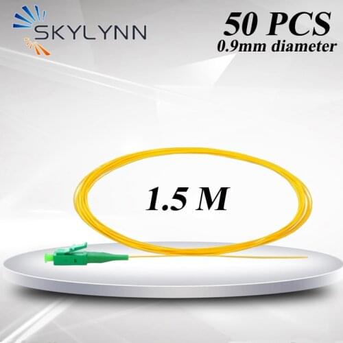Whole Sale 50PCS/BAG LC/APC 1.5M Connector 0.9mm Tight Buffer 9/125 SM G652D/G657A1/G657A2 Fiber Optic Pigtails YLSZH Jacket