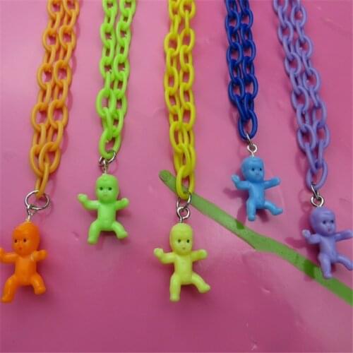 Funny Baby Doll Shape Pendant Necklace For Women Men Exaggerated Funny Cute Party Gifts Harajuku Choker Necklace Fashion Jewelry