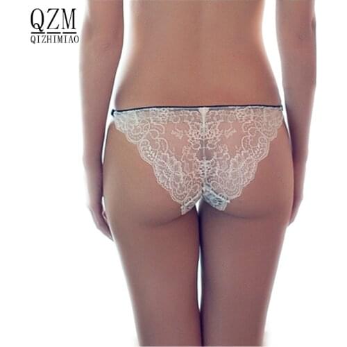 QIZHIMIAO womens sexy lace panties lady seamless briefs cotton breathable panty G-String Hollow Plus Size girl underwear