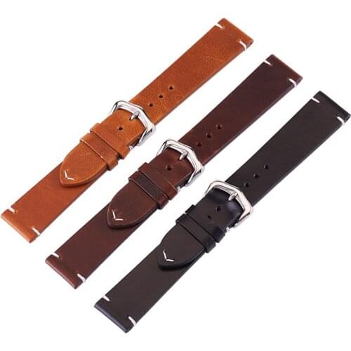 Handmade Watchbands 18mm 20mm 22mm High-end retro Calf Leather Watch band Watch Strap with Genuine Leather Straps