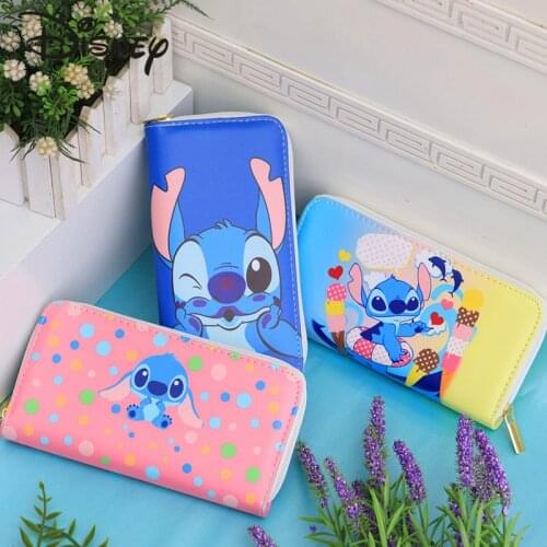 Disney New Cartoon Luxury Ladies Wallet Long Zipper PU Large Capacity Durable Coin Purse Multifunctional Fashionable Cute Clutch