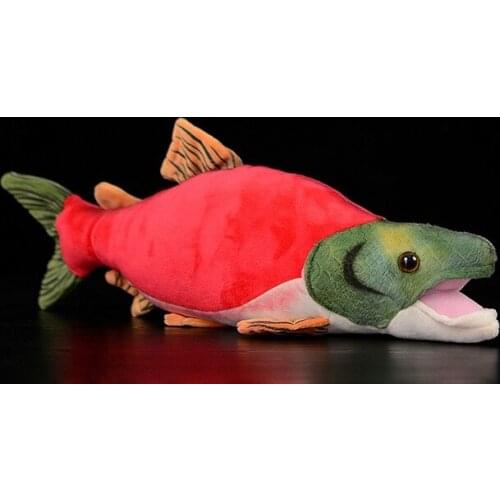 Cute red salmon doll red salmon plush toy simulation animal plush toy 39cm