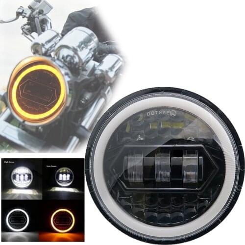 5.75" LED Motorcycle Headlight Headlamp 5 3/4" DRL Turn Signal For Sportster 1200 XL1200L Dyna Iron 883 XL883 883L LML Vespa