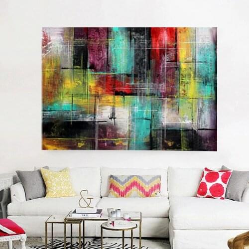 Handmade thick knife abstract high quality oil painting Green Watercolor on Canvas Painting Decor Oil Painting artwork
