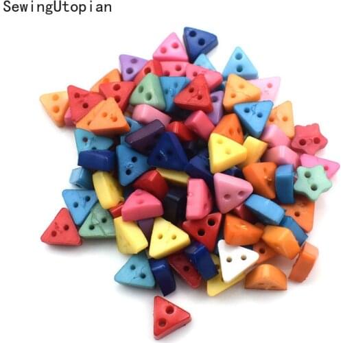 200PCS 6mm Mixed Triangle Resin Sewing Button for Clothes Scrapbooking Decorative Needlework Botone Handicraft Diy Accessories