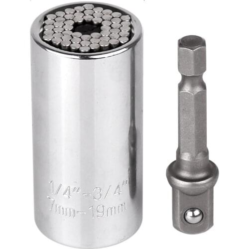 2020 Universal Torque Wrench Head Set Socket Sleeve 7-19mm Power Drill Ratchet Bushing Spanner Key Multi Hand Tools Dropshipping