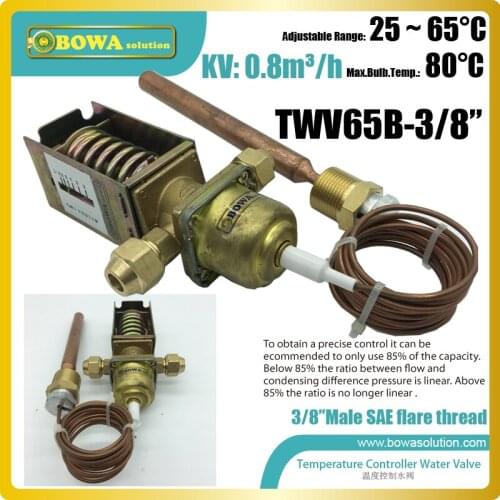 3/8" SAE connection temperature controlled water valves make water cooled condenser temperature stable for getting low temp