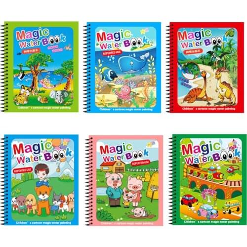 Magic Reusable Water Drawing Book NumberColorShape Recognize Early Educational Toys For Children Painting Drawing Board Gift