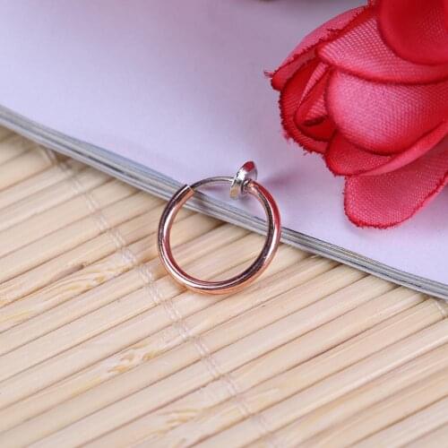 Women Invisible Nose Ring Hook Dangle Hoop Earrings Ear Studs Jewelry Gifts