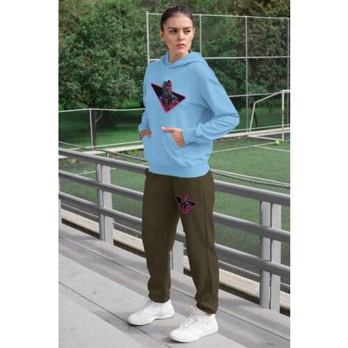 Angemiel Wear Ant Man Women Tracksuit Set Blue Hooded Sweatshirt Green Sweatpants