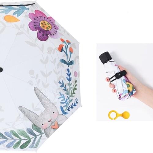 Creative Fashion Lovely Animal Pattern Umbrella Owl Rabbit Bear Deer Fox Umbrella Rain Women Female Folding Sunny Parasol