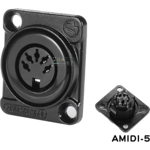 1Pcs D-type mini 5-pin XLR female DIN socket KTV karaoke machine router switch MIDI keyboard AMIDI-5 ASLS-6/8