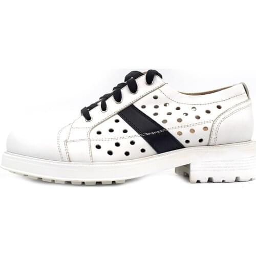 2018 Cut out Carved White Black Brogue Shoes Full Grain Leather Mens Formal Business Shoes Free Shipping