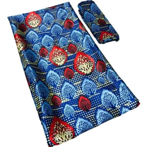 2021 Latest Chiffon Fabric Pure Silk Fabric African Lace Fabric 2+4Yards Tissus Wax African Wax Print Fabric For Dress W01