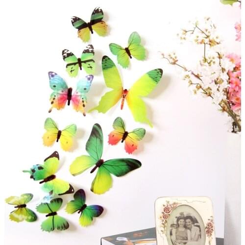 3D Realistic Artificial Butterfly Wall Stickers Self-Adhesive Office Decorative Decal Wedding Decoration DIY Mural