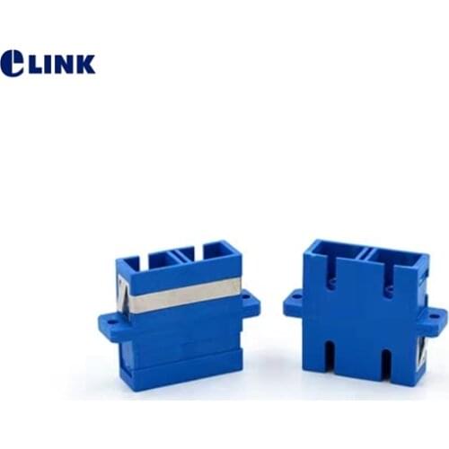 60pcs SC duplex adapter Single mode blue ftth coupler DX SC-SC upc blue fiber optic dual adapterfree shipping ELINK IL