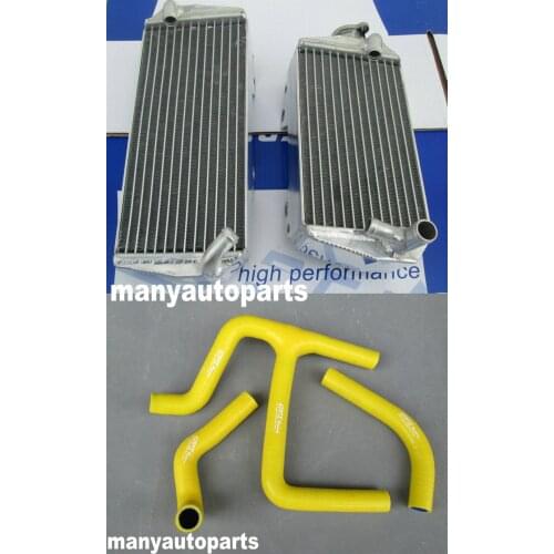 Aluminum Radiator & Y Yellow Hose for SUZUKI RMZ450 RMZ 450 2008-2015 2009 2010 2011 12 13 14 15