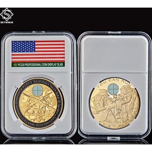 United States Military Skull Sniper Police Army Die Tired American Challenge Collectible Coins