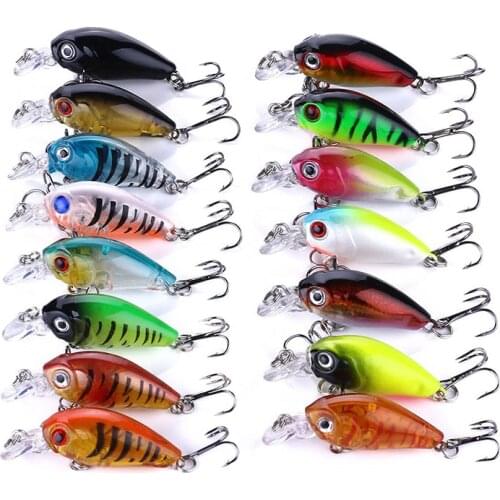 15pcs/lot 4g Crankbait Fishing Lure set swimbait hard bait Minnow Wobblers Bionic Artificial bait Mini Crazy Crank Lure minnow