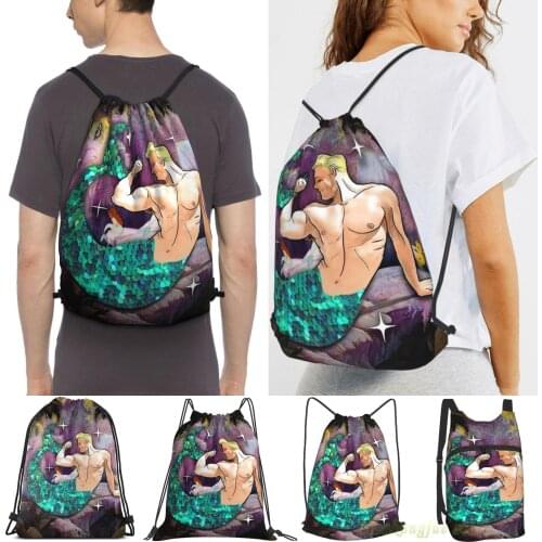 Sequin Merman Women Purpose Drawstring Backpack Bags Men Outdoor Travel Backpacks For Gym Training Swimming Fitness Bag
