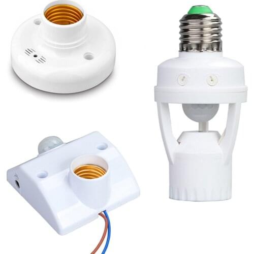 Sensor E27 Lamp Holder Socket PIR Motion Sensor / Sound Sensor Ampoule LED Light Base Intelligent Light Bulb Switch AC100-240V