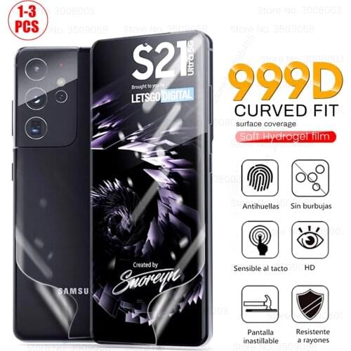1-3PCS hydrogel film for samsung galaxy s21 ultra 5g screen protector not glass on samsun gelaxi s 21 plus s21ultra s21plus s21