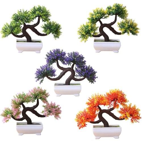 Hot Sale Artificial Plant Tree Bonsai Fake Potted Ornament Home Hotel Garden Decoration Fashion Artificial Decorations