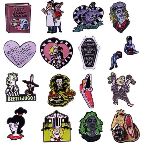Halloween Horror Movies Hard Enamel Pins Brooches Women Men Lapel Badges Backpack Collar Fashion Jewelry Gifts For Kids Friend