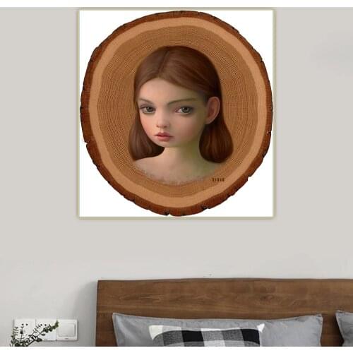 Holover Canvas Oil Painting Mark Ryden"Oak Nymph",Childish & Weird Modern Pop Art Poster Aesthetic Home Interior Decor