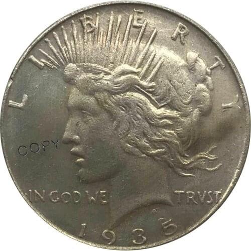 S 1935 United States 1 One Dollar Peace Liberty Cupronickel Plated Silver Collectibles Copy Coin