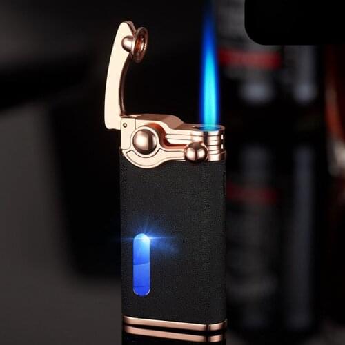 Creative Rocker Ignition Lighter Windproof Metal Cigarette Cigar Butane Gas Lighter Gadgets For Men Mini Torch Jet Lighter