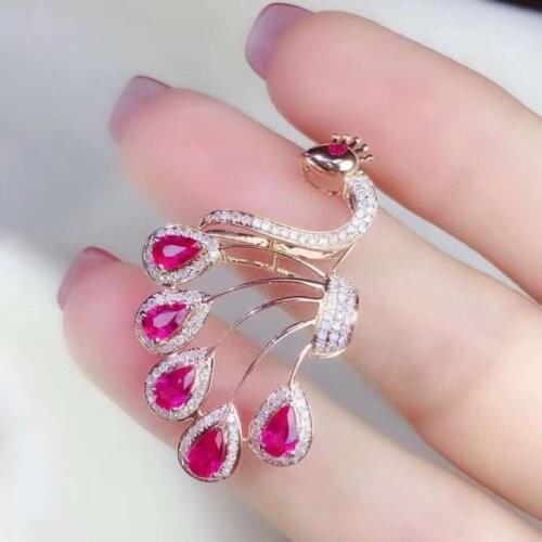 Engagement Best Gift Ruby Necklace Pendant 925 sterling silver Fine jewelry Natural And Real Ruby Necklace