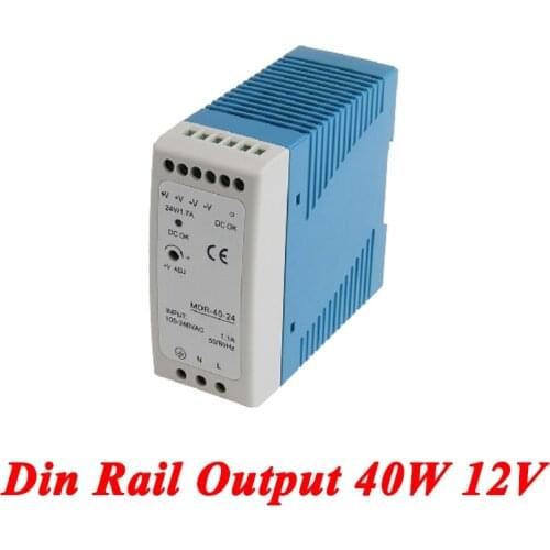 MDR-40 Din Rail Power Supply 40W 12V 3.33A,Switching Power Supply AC 110v/220v Transformer To DC 12v,ac dc converter
