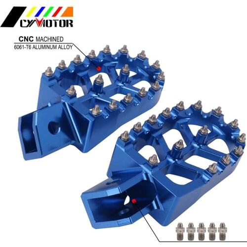 Motorcycle Blue Aluminum Foot Pegs For Yamaha PW 50 80 PW50 1981-2020 PW80 1983-2006 Y-ZINGER 1985-2001 TW200 1987-2019