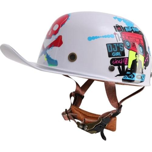 White Men Motorcycle Helmet Vintage Retro Helmet Motorbike Moto Riding Protection Scooter Biker Motocross Racing Helmet Unisex