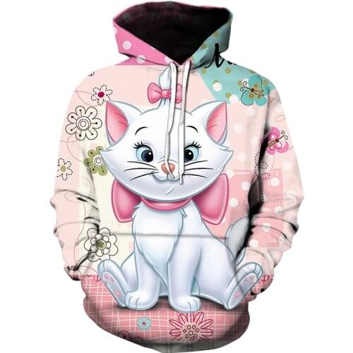 Mens Womens Childrens Fashion Hoodie Kitten 3D Printing Sweatshirt Pullover Long Sleeve Boys Girls Children Streetwear Jacke