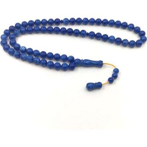 Mans Tasbih 66 Blue Resin Rosary Eid al-Adha Bracelets 2019 New style Misbaha Islam Muslim gift