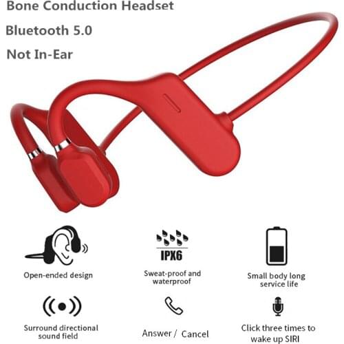 Bone Conduction Headphones Wireless Bluetooth Earphone Handsfree HD Call Sports Headset With Microphone Ear-Hook Earphones