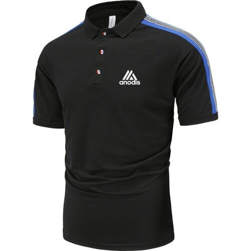 2021Summer New Product Brand Letter Printing Shoulder Seam Striped Button Decoration Polo Shirt Fashion Casual Mens Lapel Shirt